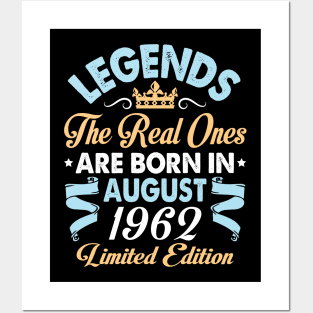 Legends The Real Ones Are Born In August 1952 Happy Birthday 68 Years Old Limited Edition Posters and Art